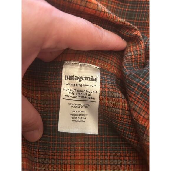 Men's Patagonia Organic Cotton Long Sleeve Plaid Shirt Size XL - Picture 6 of 7